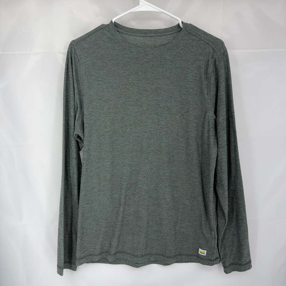 Vuori Men M Long Sleeve Strato Tech Tee Shirt Green Crew Neck Performance Active